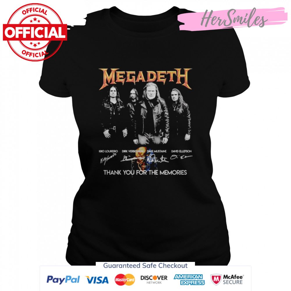 Megadeth members signature thank you for the memories shirt
