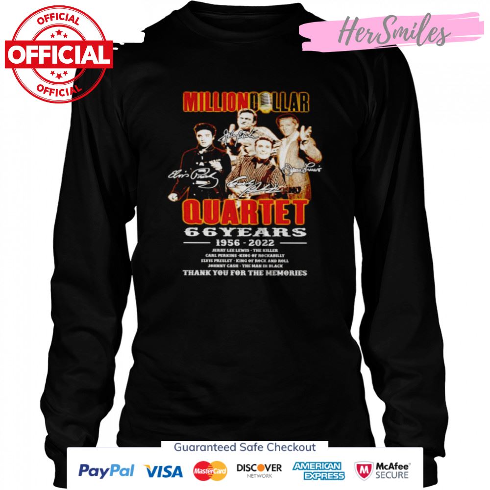 Million Dollar quartet 66 years 1956 2022 signatures shirt Million Dollar quartet 66 years 1956 2022 signatures shirt