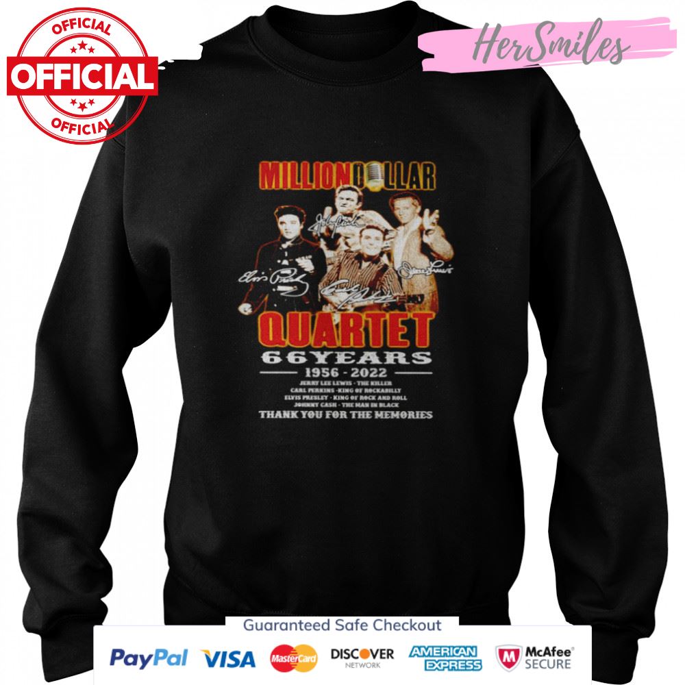 Million Dollar quartet 66 years 1956 2022 signatures shirt Million Dollar quartet 66 years 1956 2022 signatures shirt