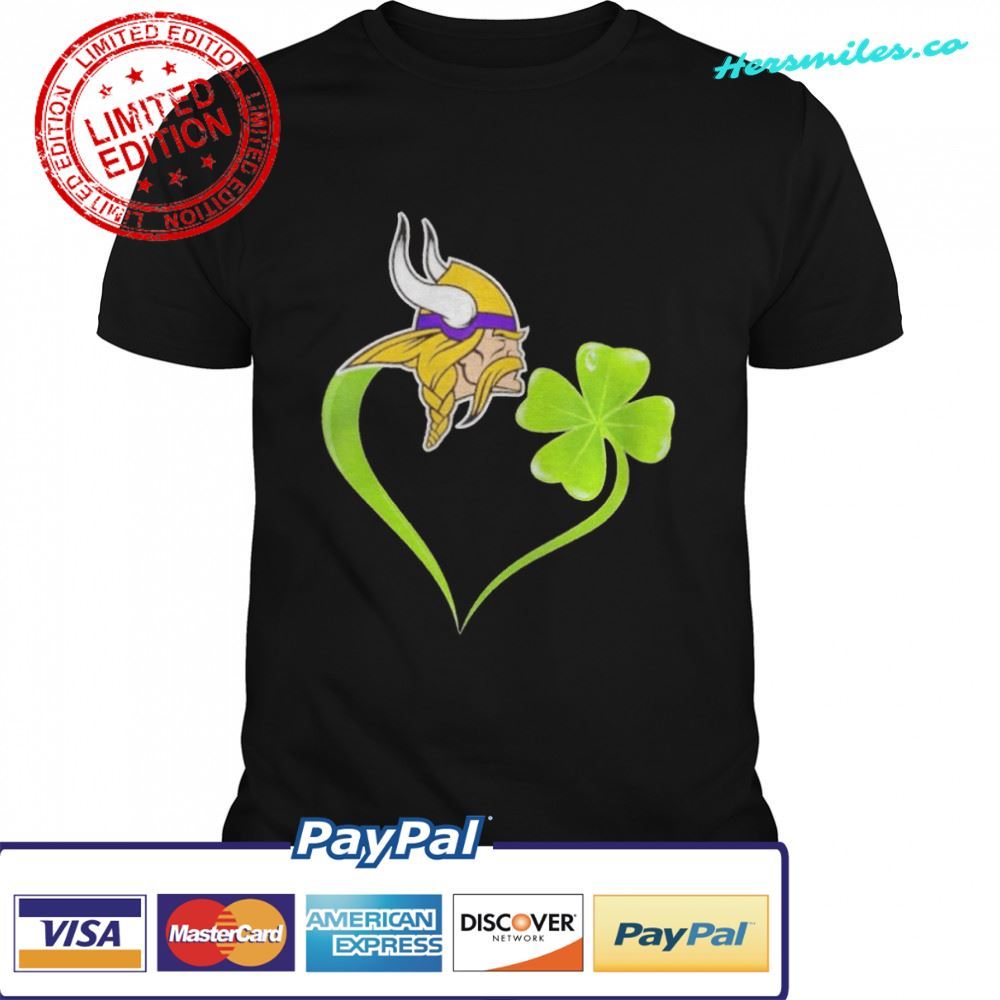 Minnesota Vikings shamrock heart St Patrick’s day T-Shirt