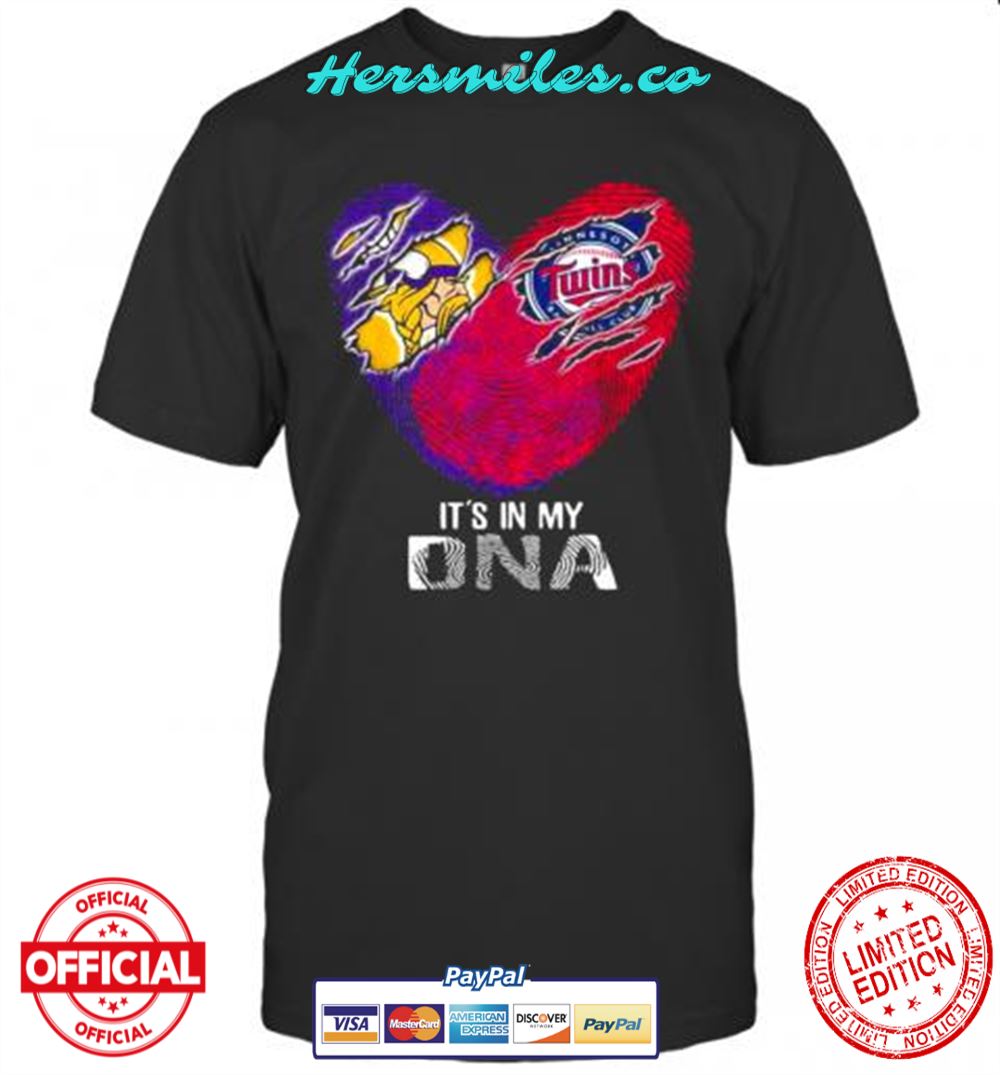 Minnesota Vikings Twins Football It&#039S In My Dna Heart T-Shirt