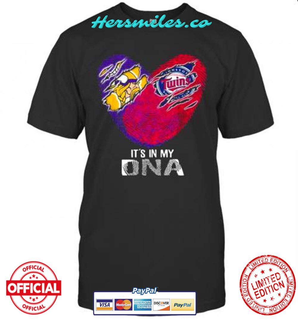 Minnesota Vikings Twins Football It&#039S In My Dna Heart Unisex Graphic T-Shirt