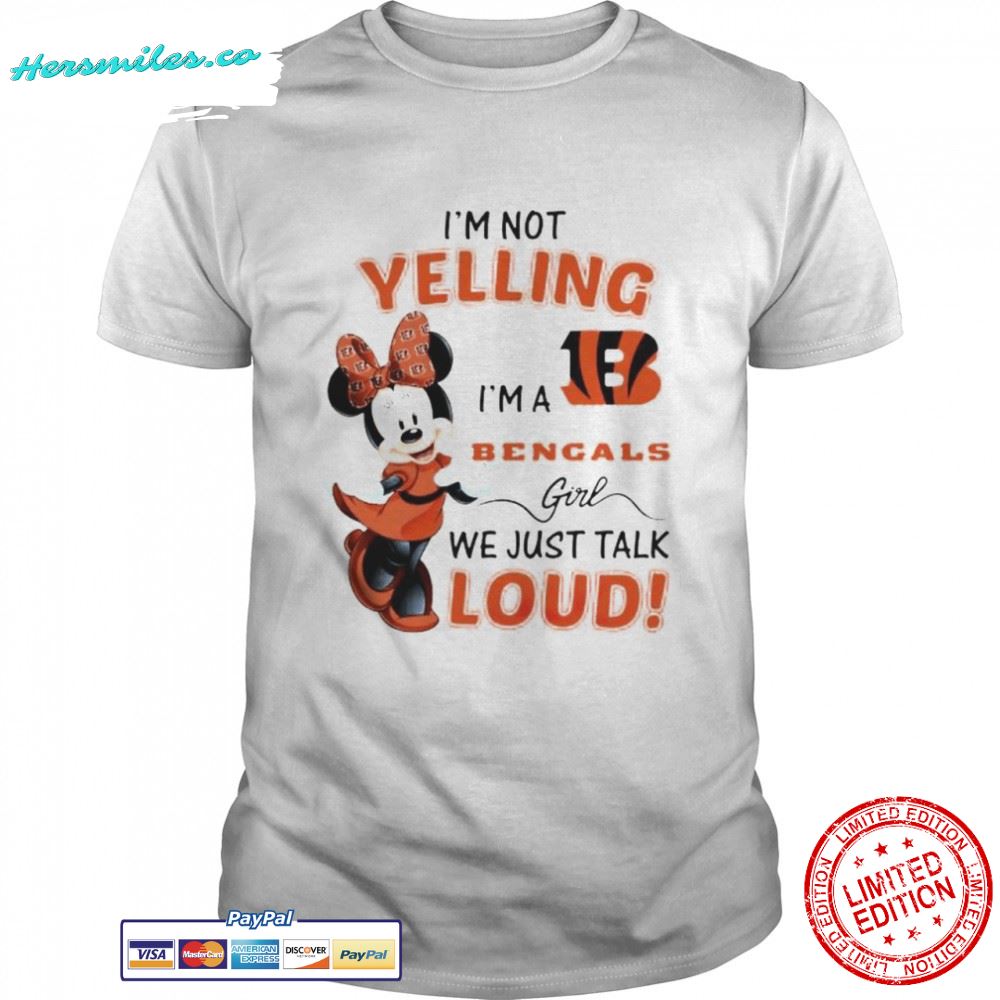 Minnie mouse I’m not yelling I’m a Bengals girl shirt