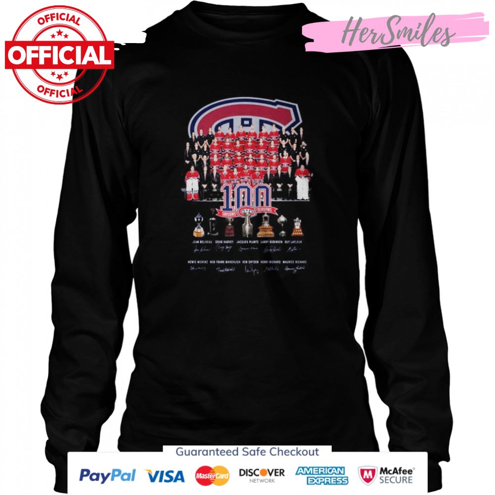 Montreal Canadiens 100 Saisons Seasons signatures shirt Montreal Canadiens 100 Saisons Seasons signatures shirt