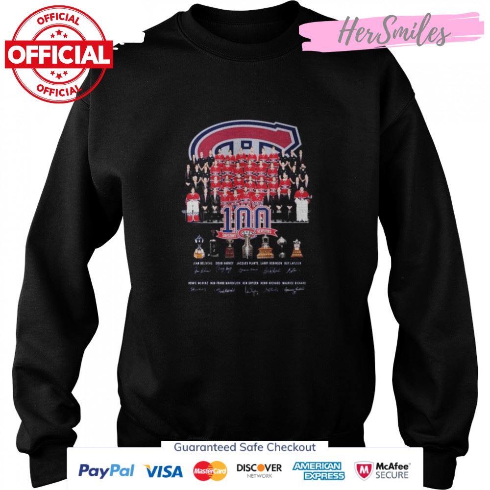 Montreal Canadiens 100 Saisons Seasons signatures shirt Montreal Canadiens 100 Saisons Seasons signatures shirt