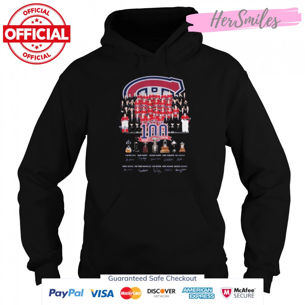 Montreal Canadiens 100 Saisons Seasons signatures shirt Montreal Canadiens 100 Saisons Seasons signatures shirt
