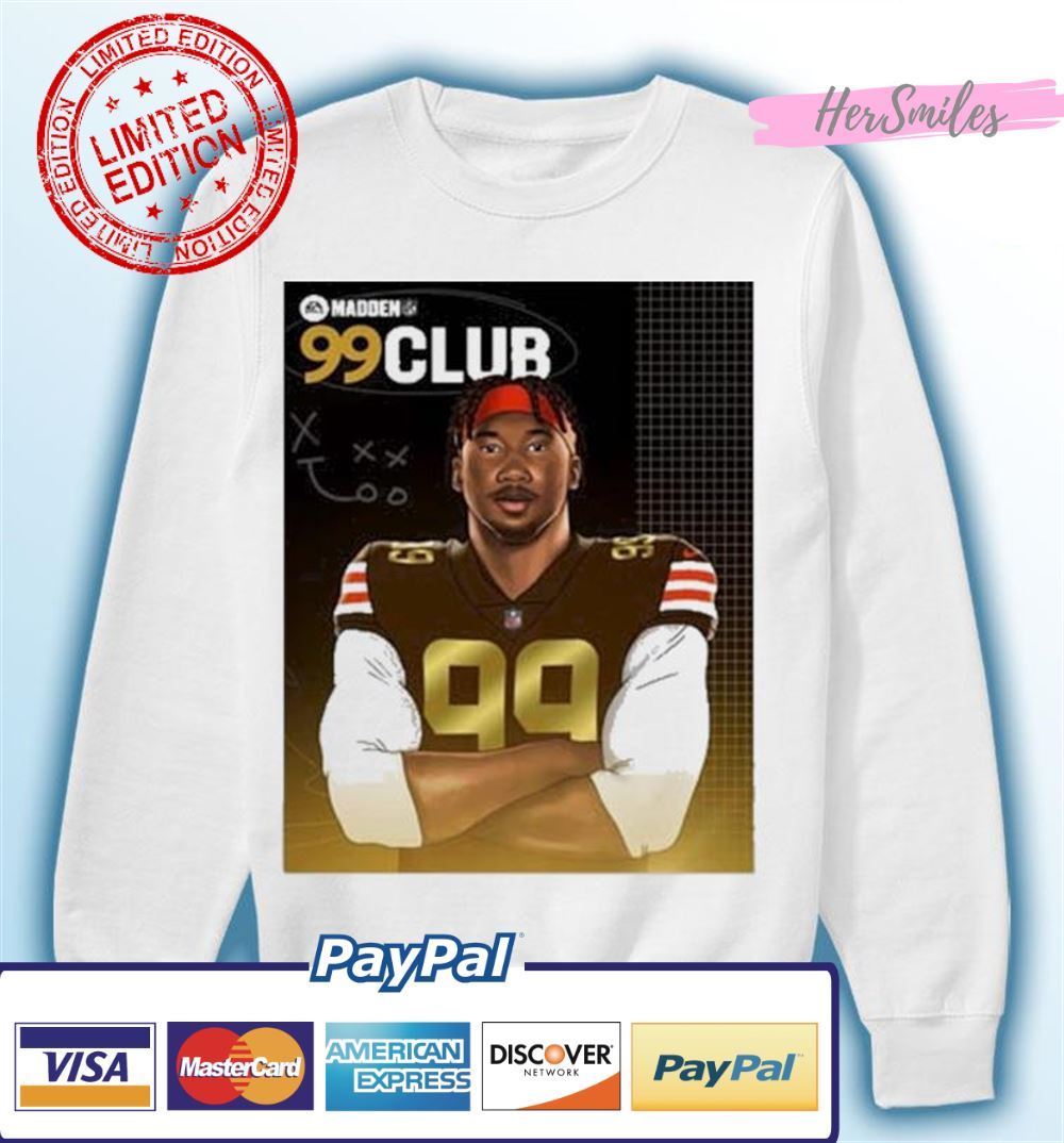 Congratulation Myles Garrett in The Madden NFL 99 Club T-shirt - REVER LAVIE