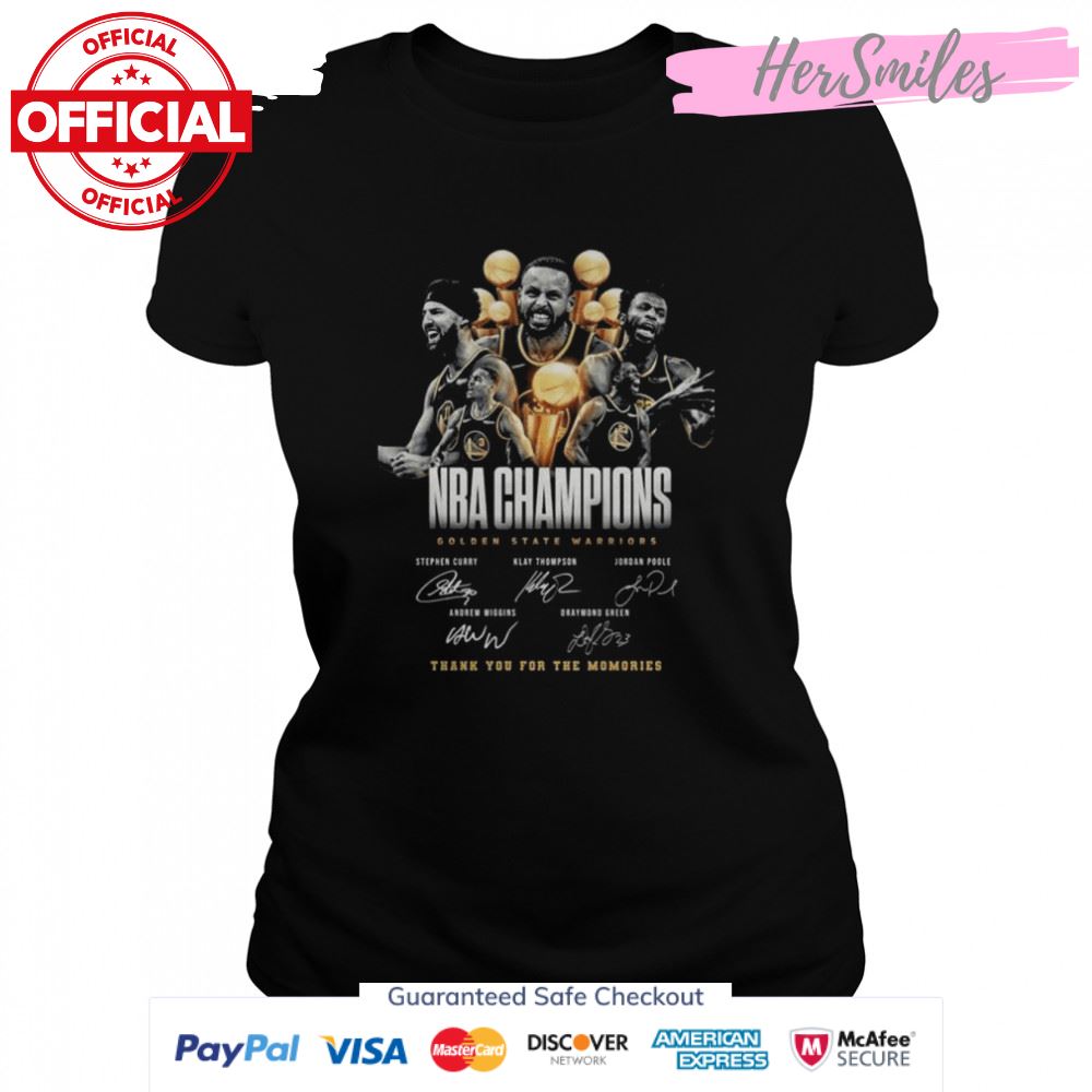 NBA Champions Golden State Warriors thank you for the memories signatures shirt