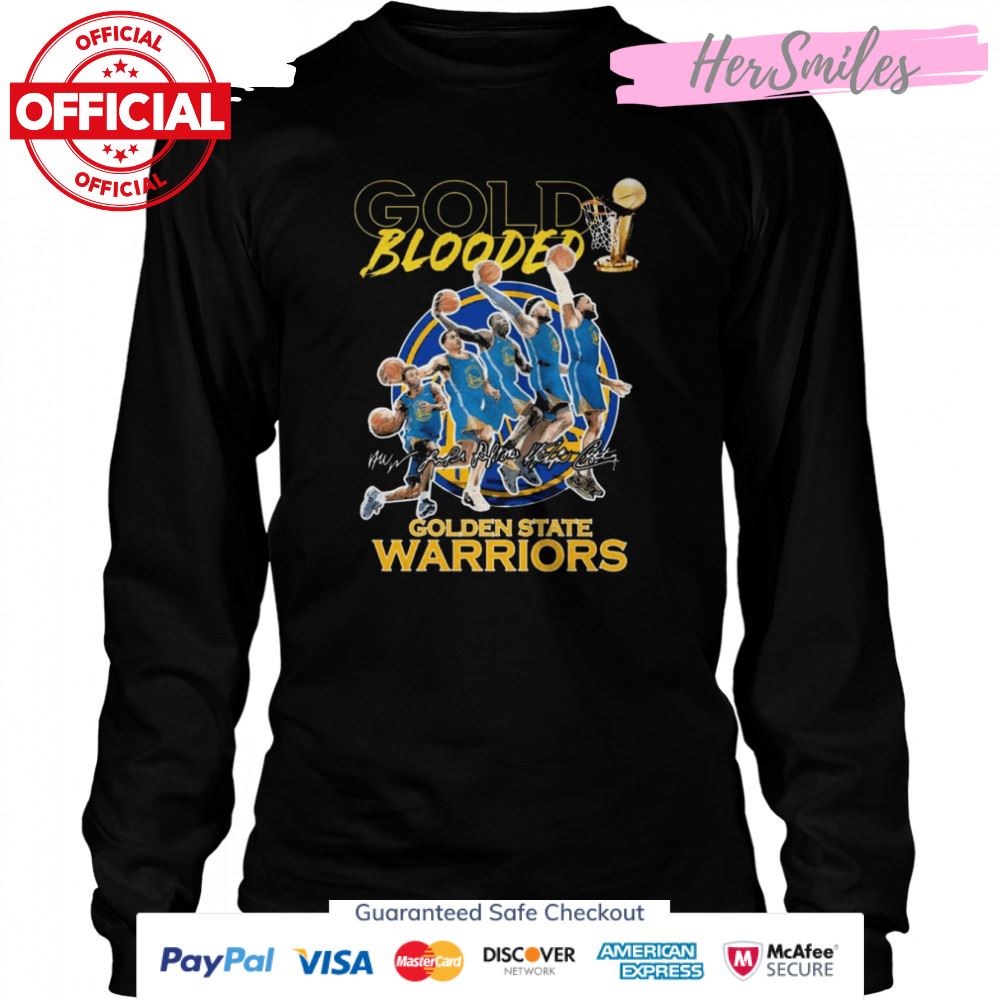 NBA Finals Gold Blooded Golden State Warriors Team Dunk Basketball Signatures Shirt NBA Finals Gold Blooded Golden State Warriors Team Dunk Basketball Signatures Shirt