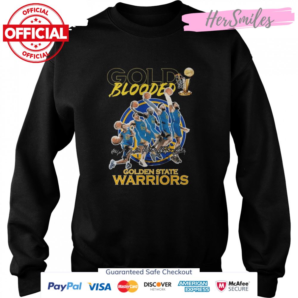 NBA Finals Gold Blooded Golden State Warriors Team Dunk Basketball Signatures Shirt NBA Finals Gold Blooded Golden State Warriors Team Dunk Basketball Signatures Shirt