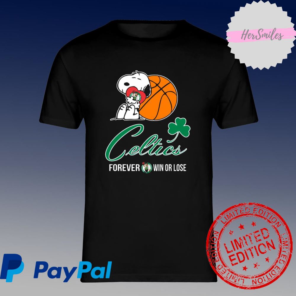NBA The Peanuts Movie Snoopy Forever Win Or Lose Basketball Boston Celtics Classic T Shirt