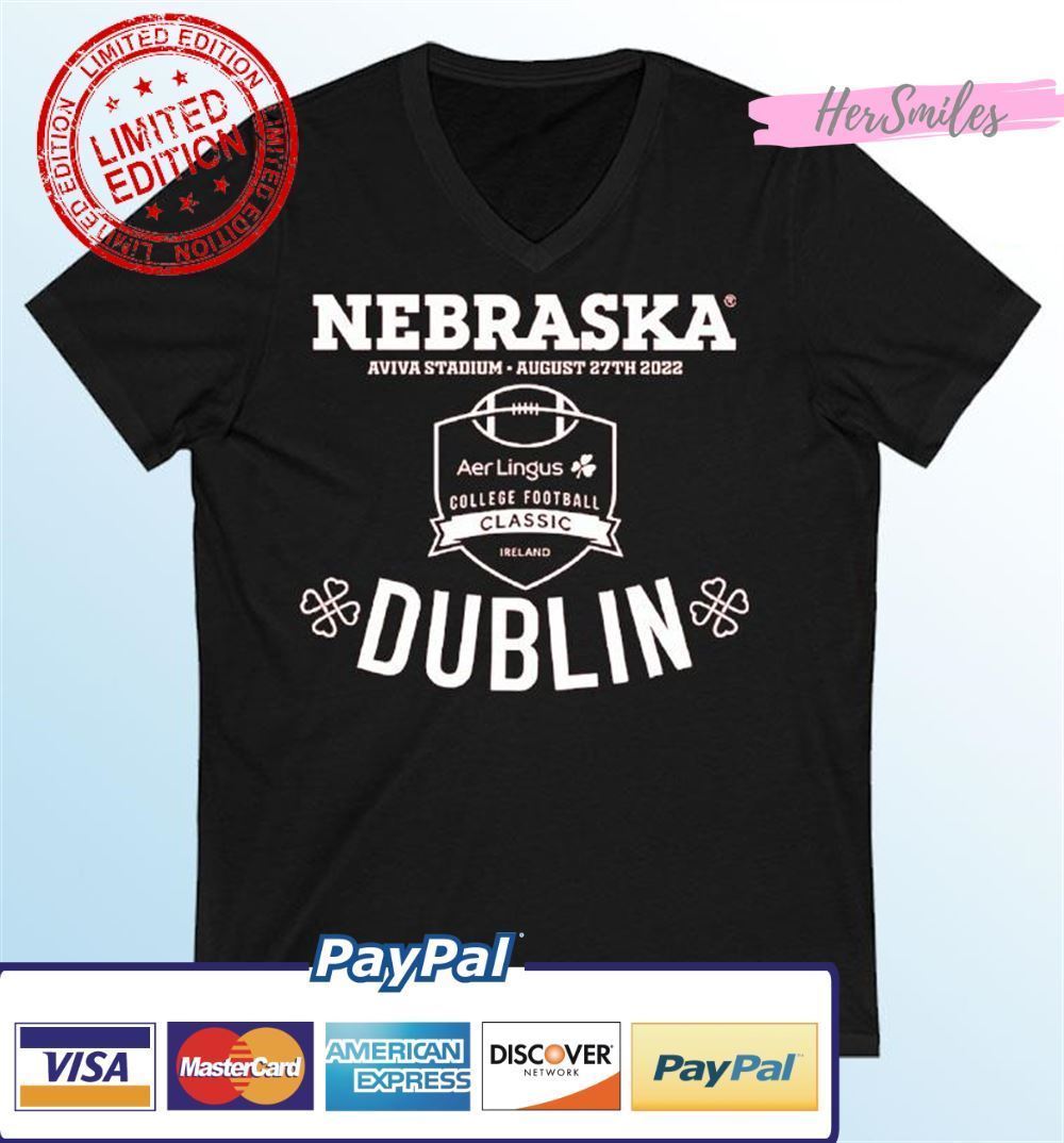 Nebraska Dublin Aer Lingus College Football Classic Ireland Graphic T-Shirt