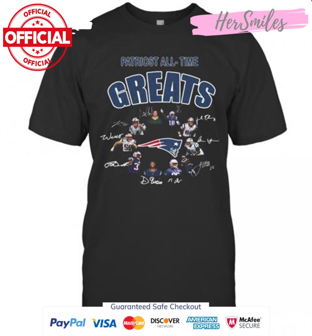 New England Patriots All Time Greats Signatures T-Shirt
