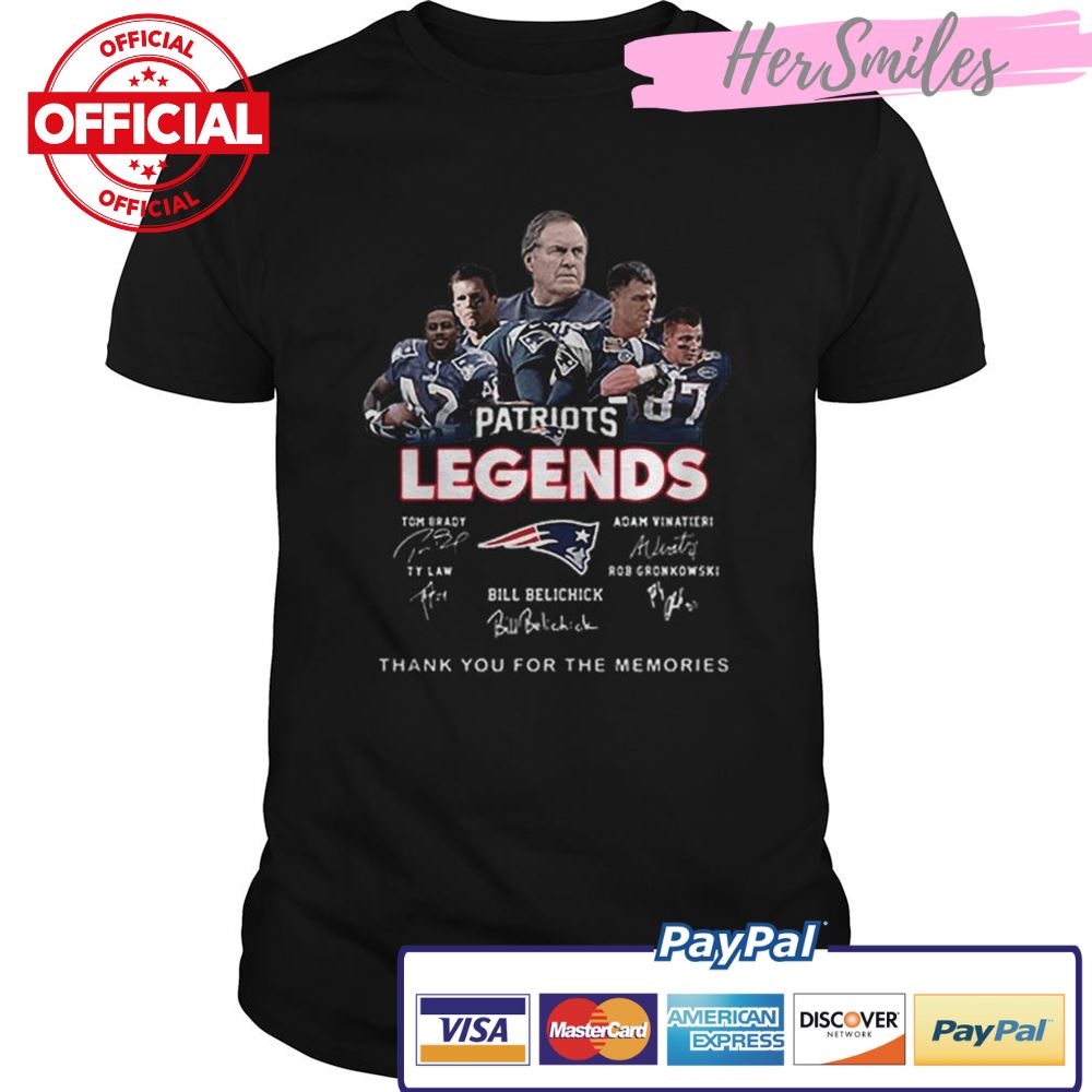 New England Patriots legends thank you for the memories signatures shirt