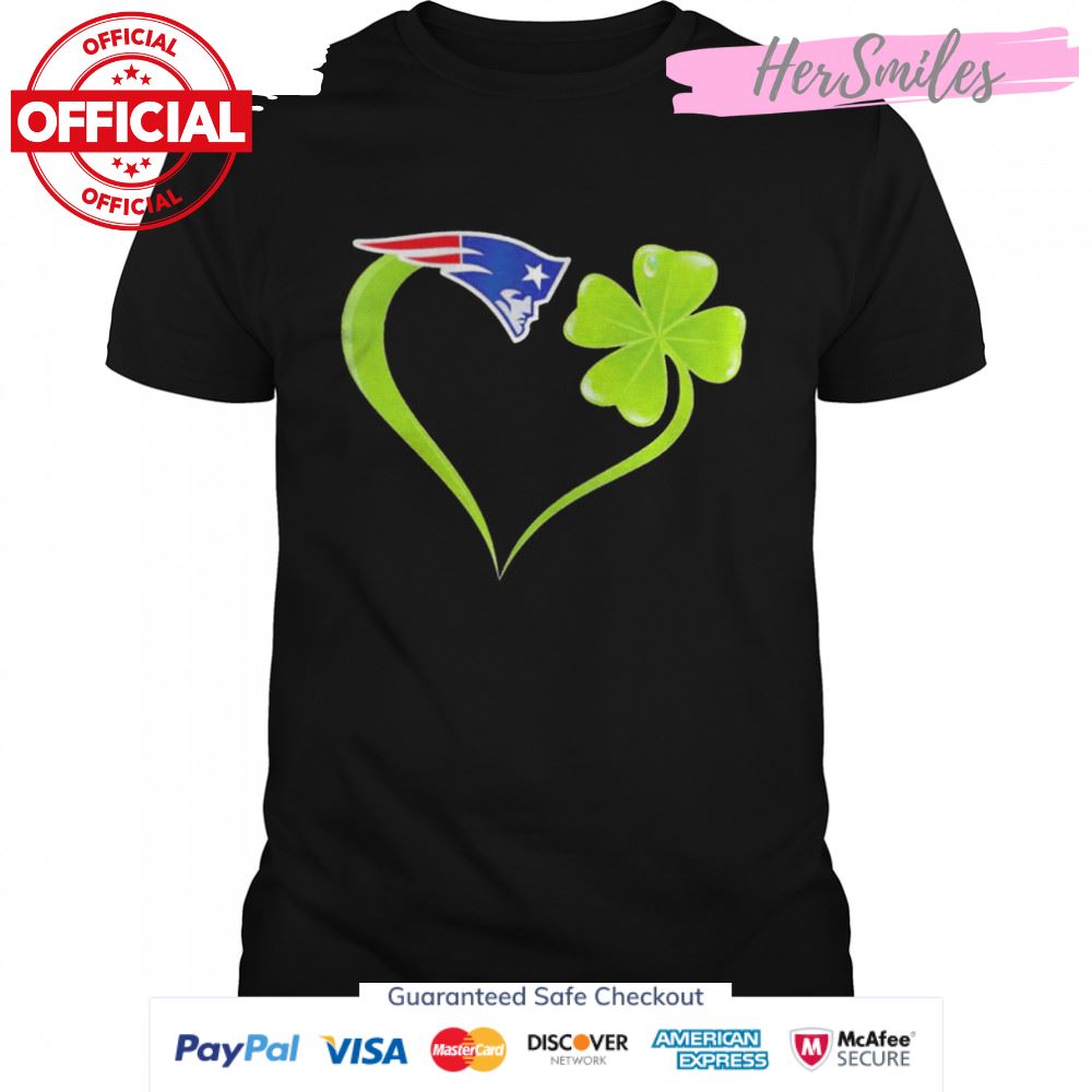 New England Patriots shamrock heart St Patrick’s day shirt