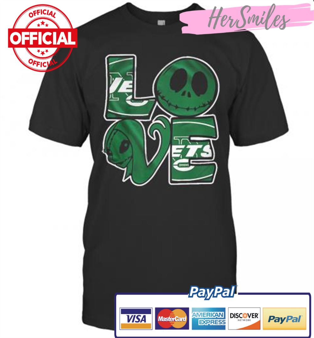 New York Jets Jack Skellington And Sally Love T-Shirt