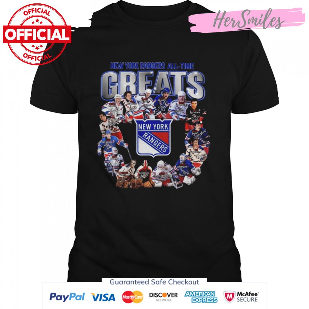 New York Rangers All-time Greats Team Signatures Shirt