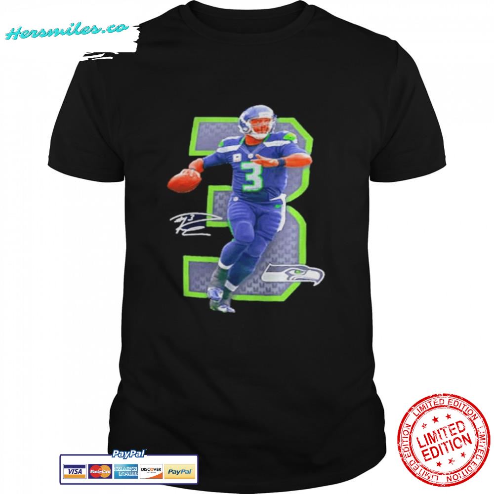 NFL Seattle Seahawks 3 Russell Wilson signature shirt