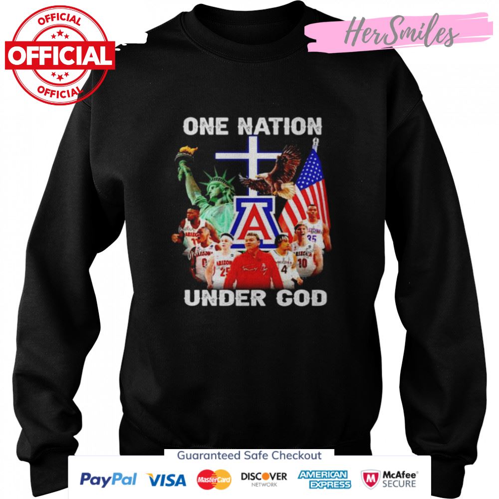 One nation Arizona Wildcats under god signatures shirt