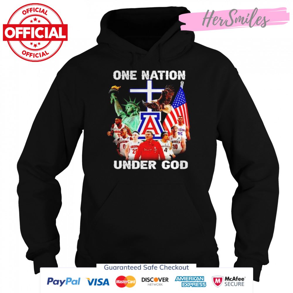 One nation Arizona Wildcats under god signatures shirt