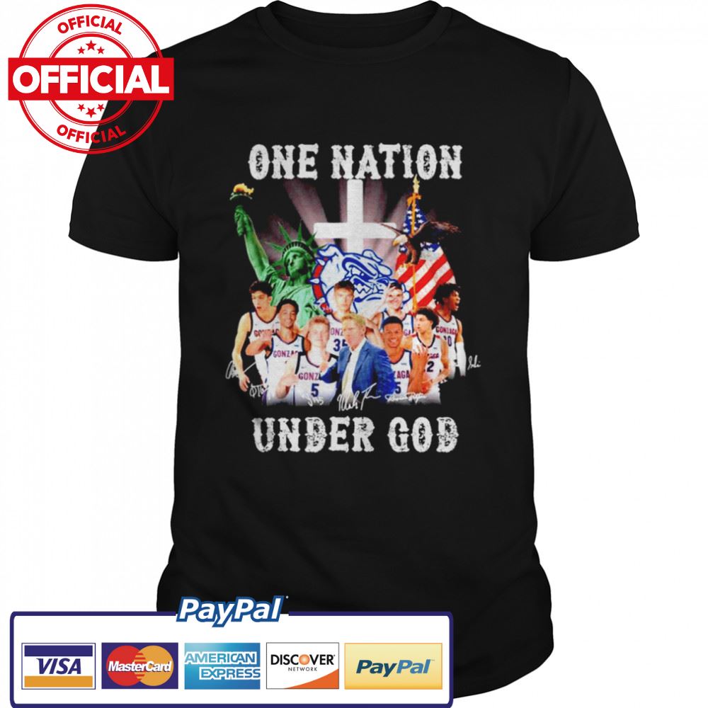 One Nation Under God Gonzaga Bulldogs Signatures Shirt