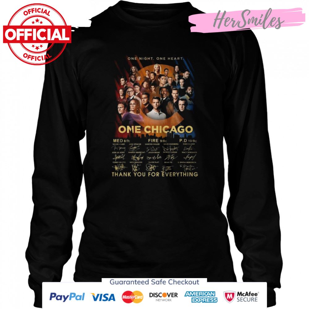 One Night One Heart One Chicago Signatures Thank You For Everything Shirt One Night One Heart One Chicago Signatures Thank You For Everything Shirt