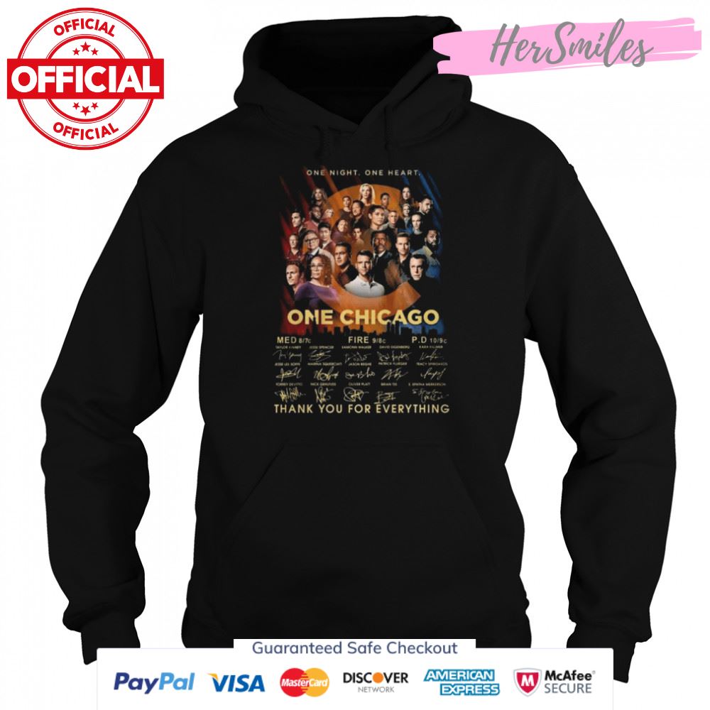 One Night One Heart One Chicago Signatures Thank You For Everything Shirt One Night One Heart One Chicago Signatures Thank You For Everything Shirt