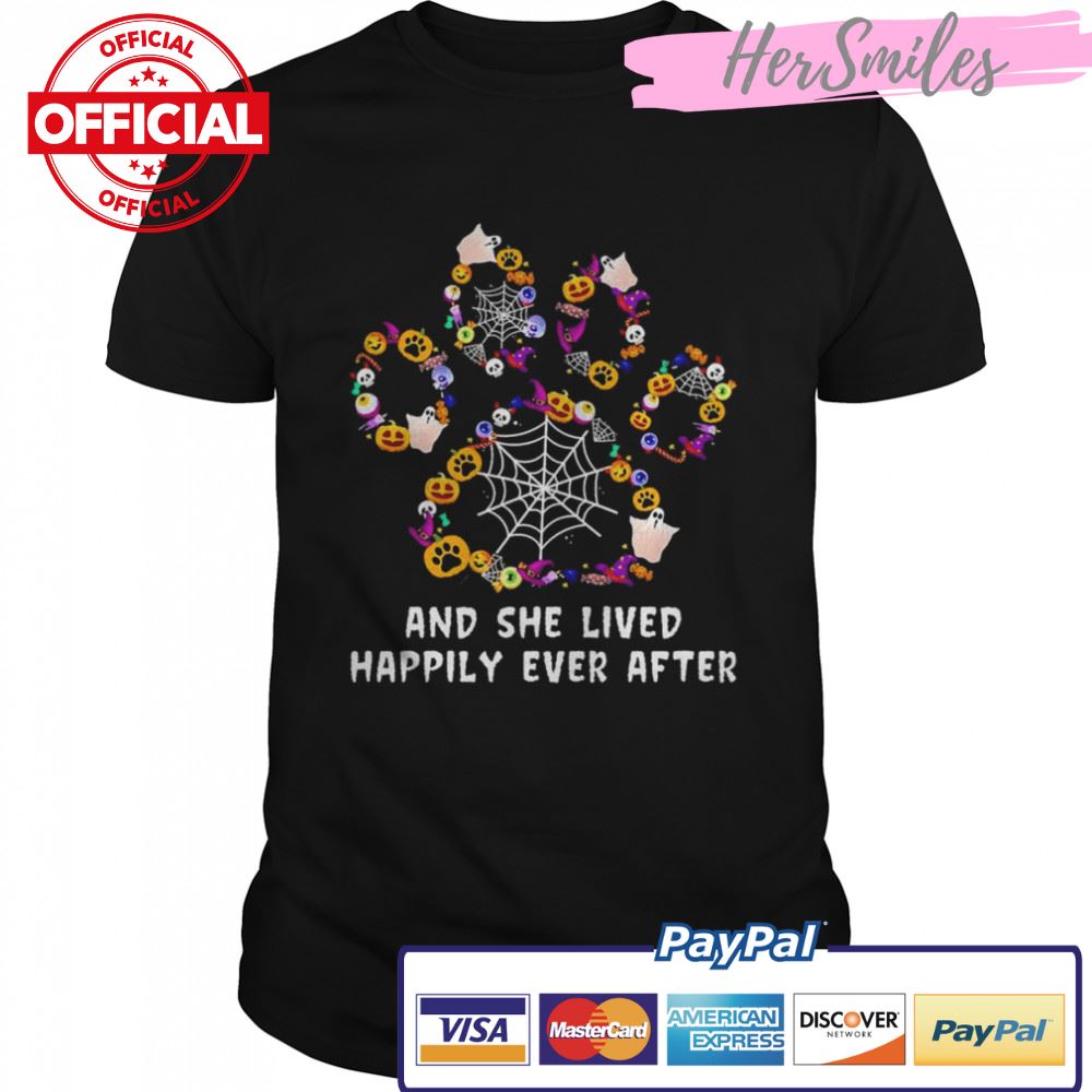 Paw and she lived happily ever after Happy Halloween 2022 shirt