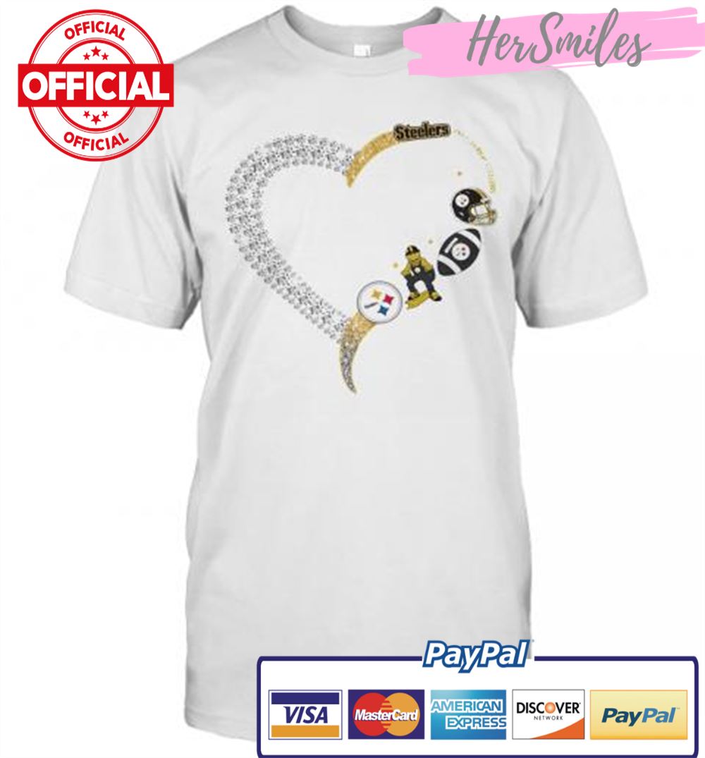 Pittsburgh Steelers Football Logo Heart T-Shirt