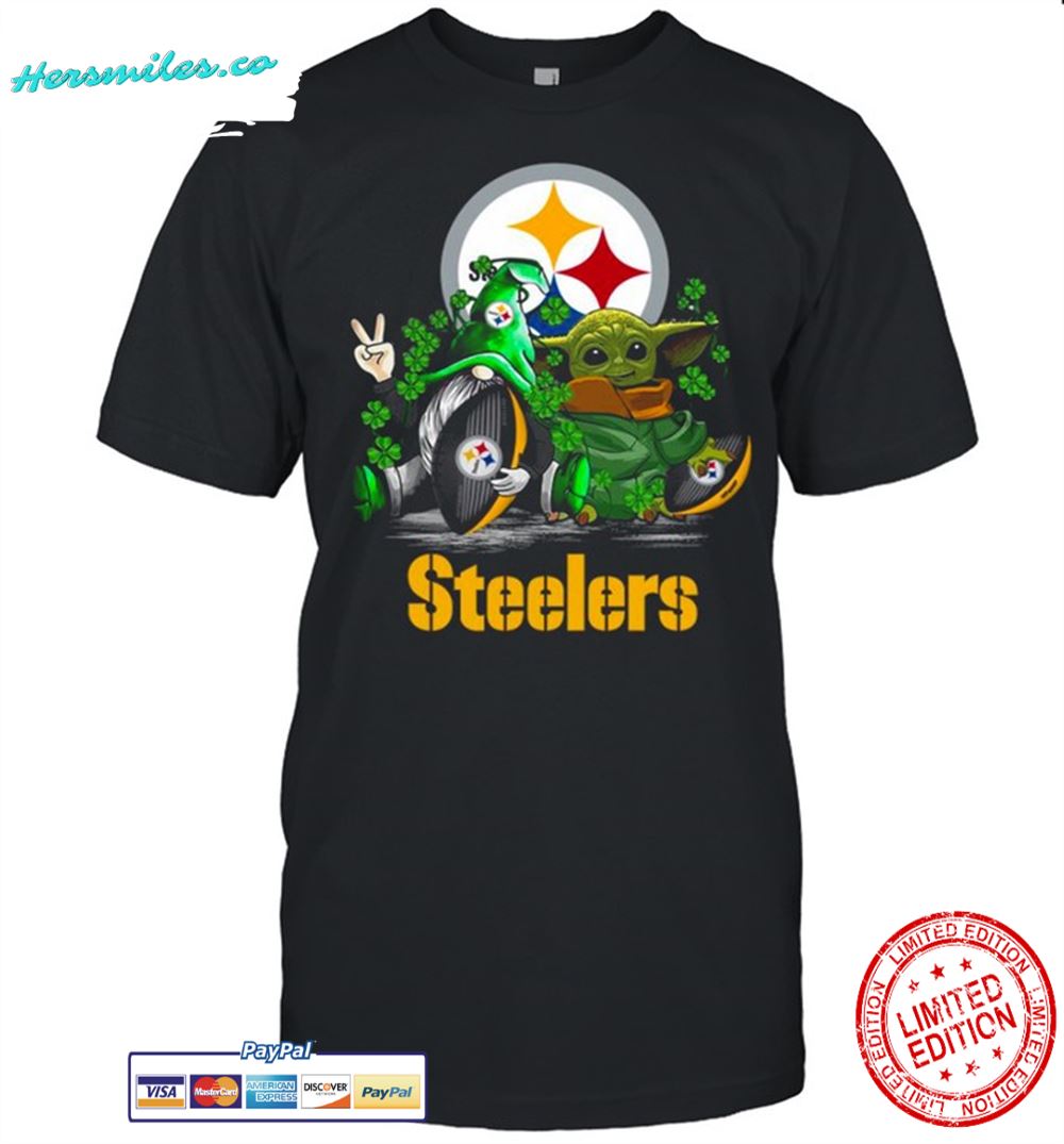 Pittsburgh Steelers Gnome and Baby Yoda St Patricks Day shirt