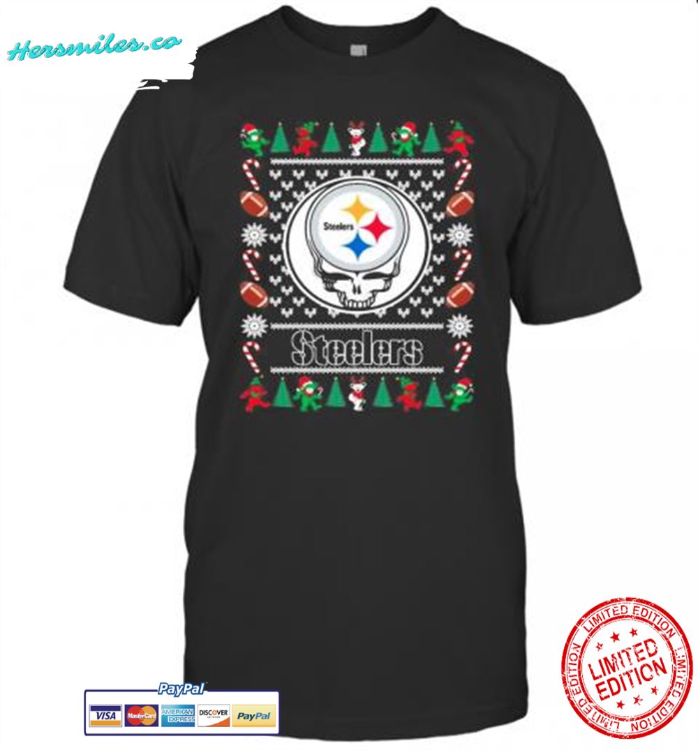 Pittsburgh Steelers Grateful Dead Ugly Christmas T-Shirt
