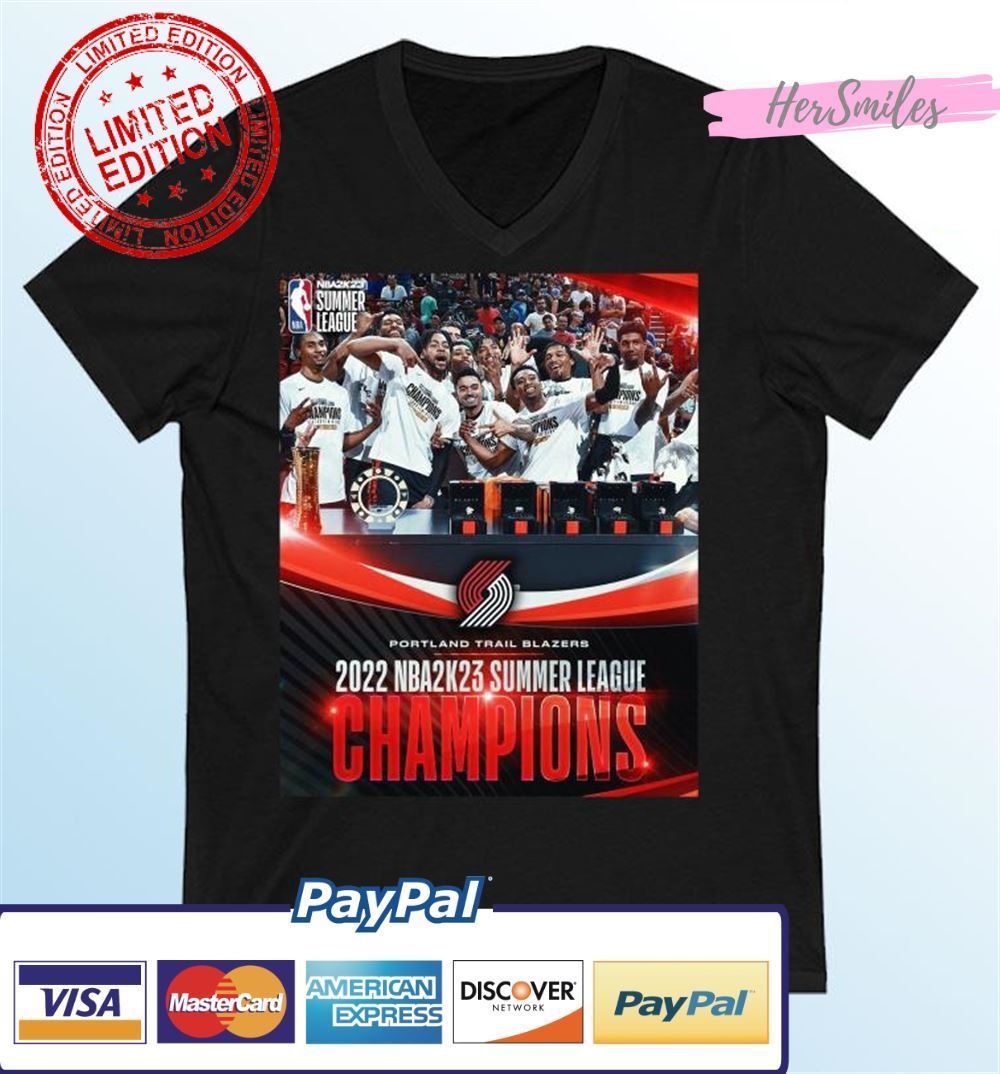 Portland Trail Blazers Team 2022 NBA 2K23 Summer League Champions Classic T-Shirt
