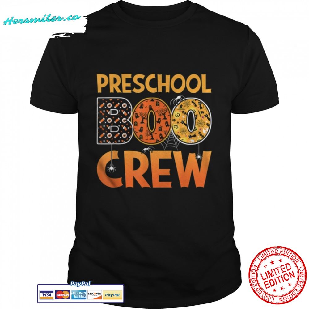 Pre-K Preschool Student Teacher Halloween Preschool Boo Crew T-Shirt