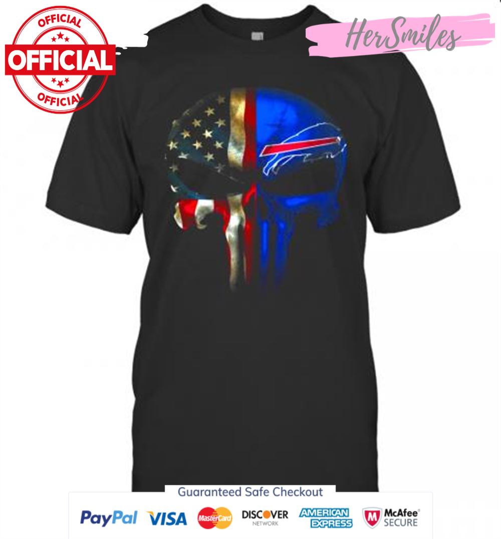 Punisher Skull American Flag Buffalo Bills T-Shirt