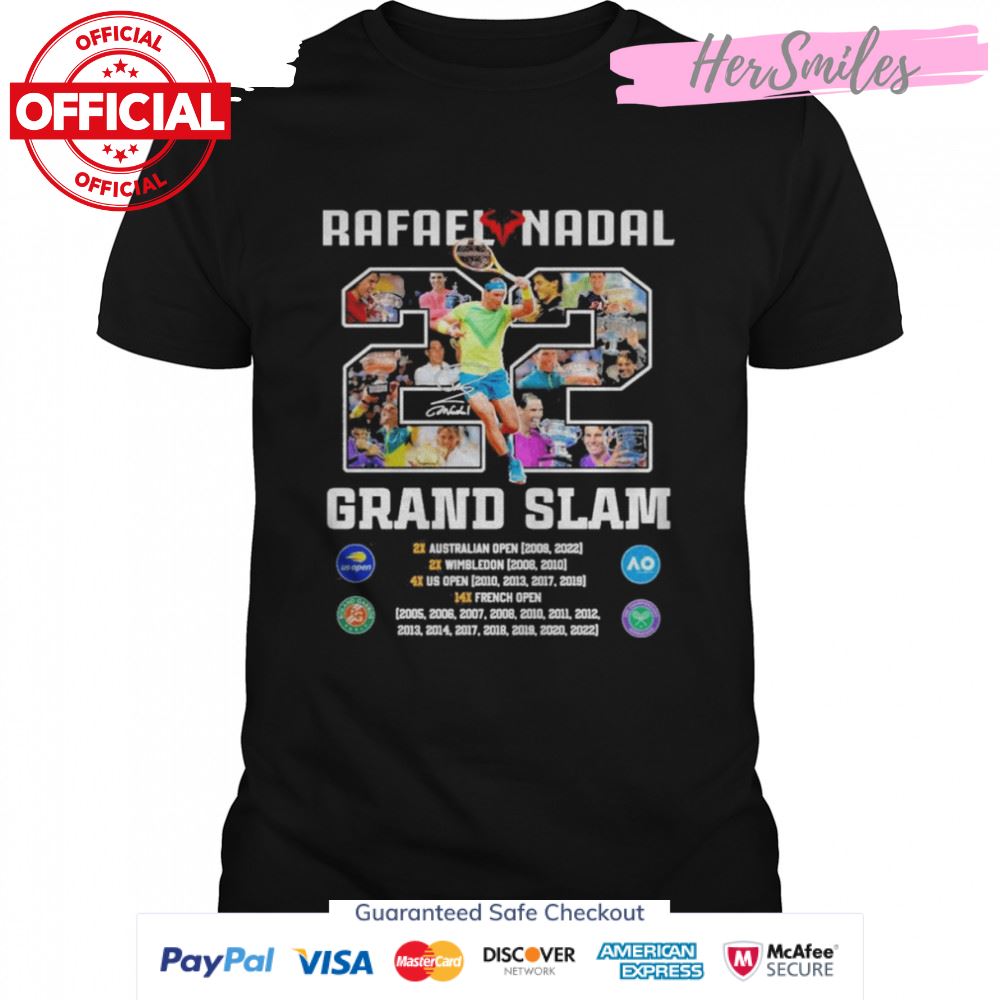Rafael Nadal 22 Grand Slam 2005-2022 Signature Shirt