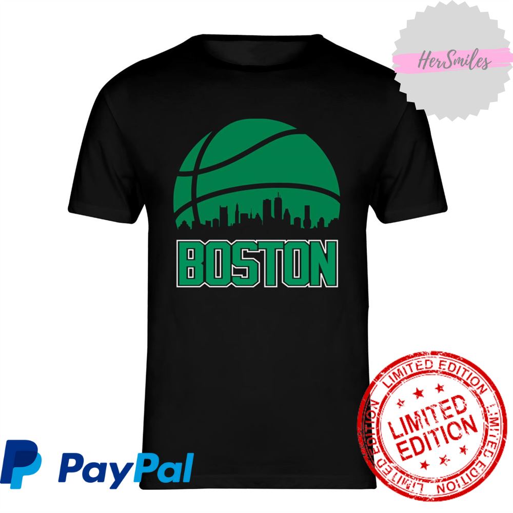 Retro Celtics Basketball Boston City Skyline Classic T-Shirt
