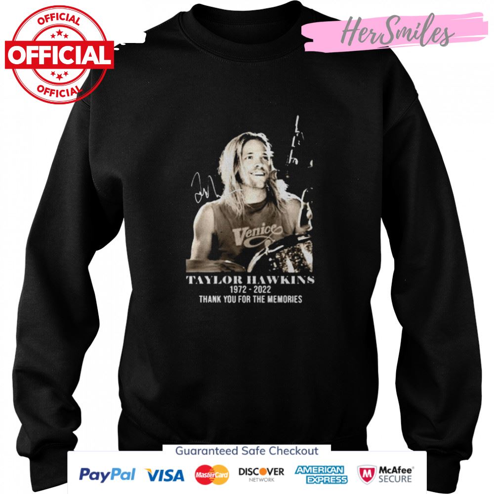 Rip Taylor Hawkins 1972 – 2022 Signature Thank You For The Memories T-Shirt