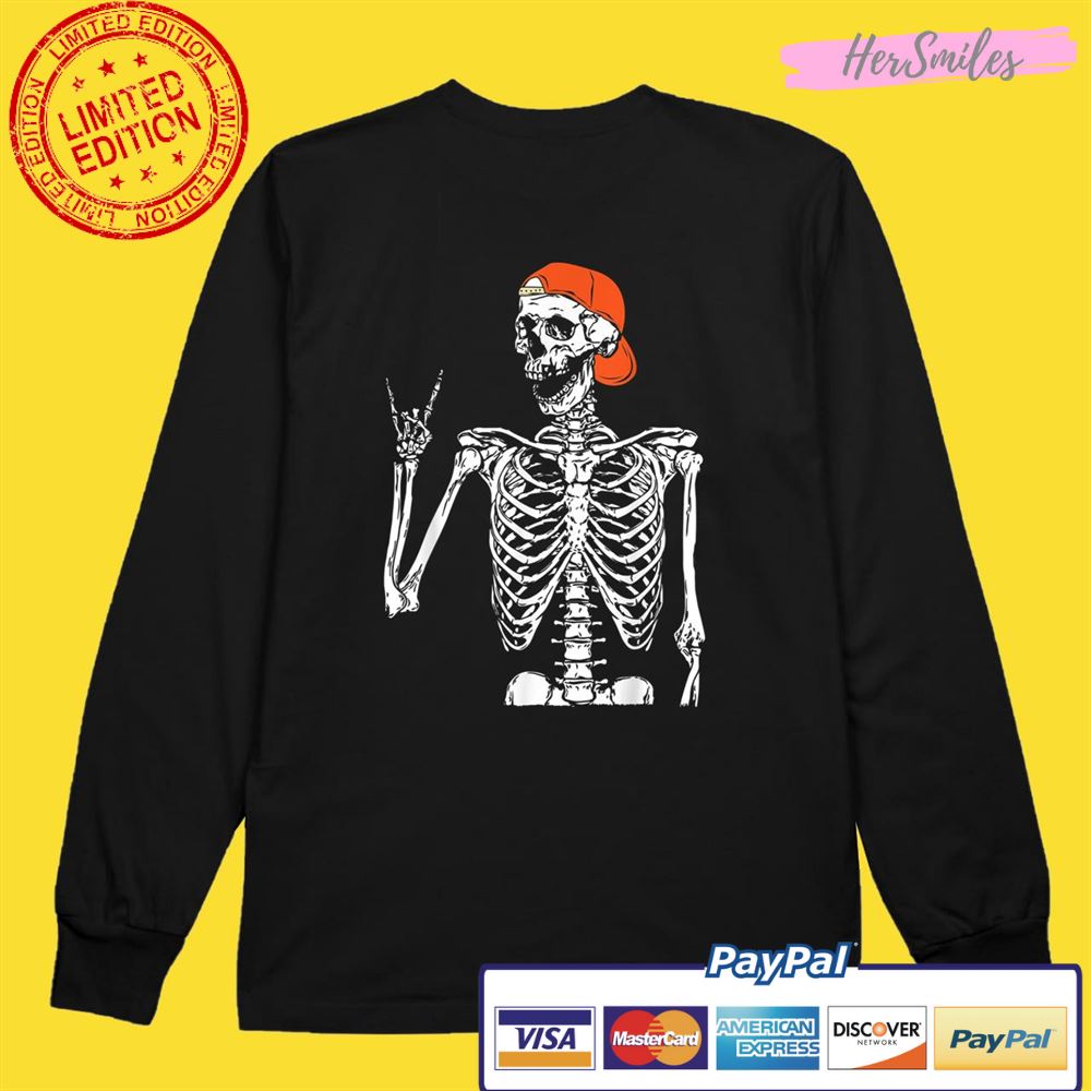 Rocker Skeleton Hand Rock On Funny Halloween Shirt