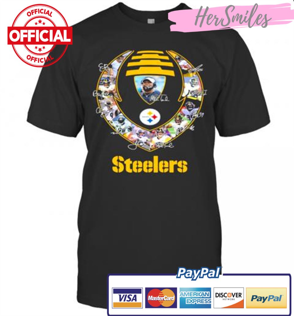 Rugby Ball Pittsburgh Steelers Signature Team Football T-Shirt