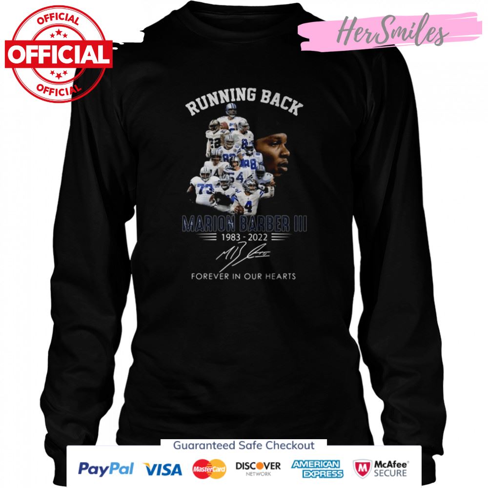 Running back Marion Barber III 1983 2022 signature shirt Running back Marion Barber III 1983 2022 signature shirt