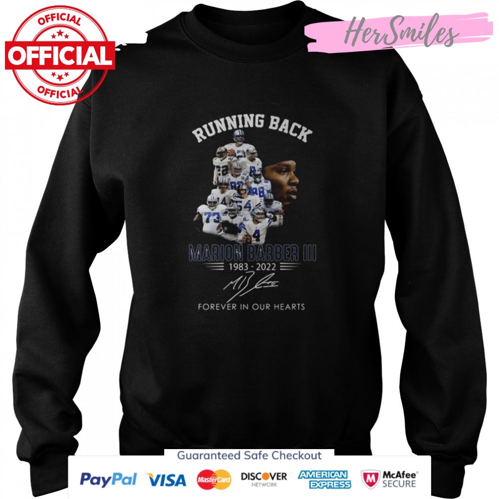 Running back Marion Barber III 1983 2022 signature shirt Running back Marion Barber III 1983 2022 signature shirt