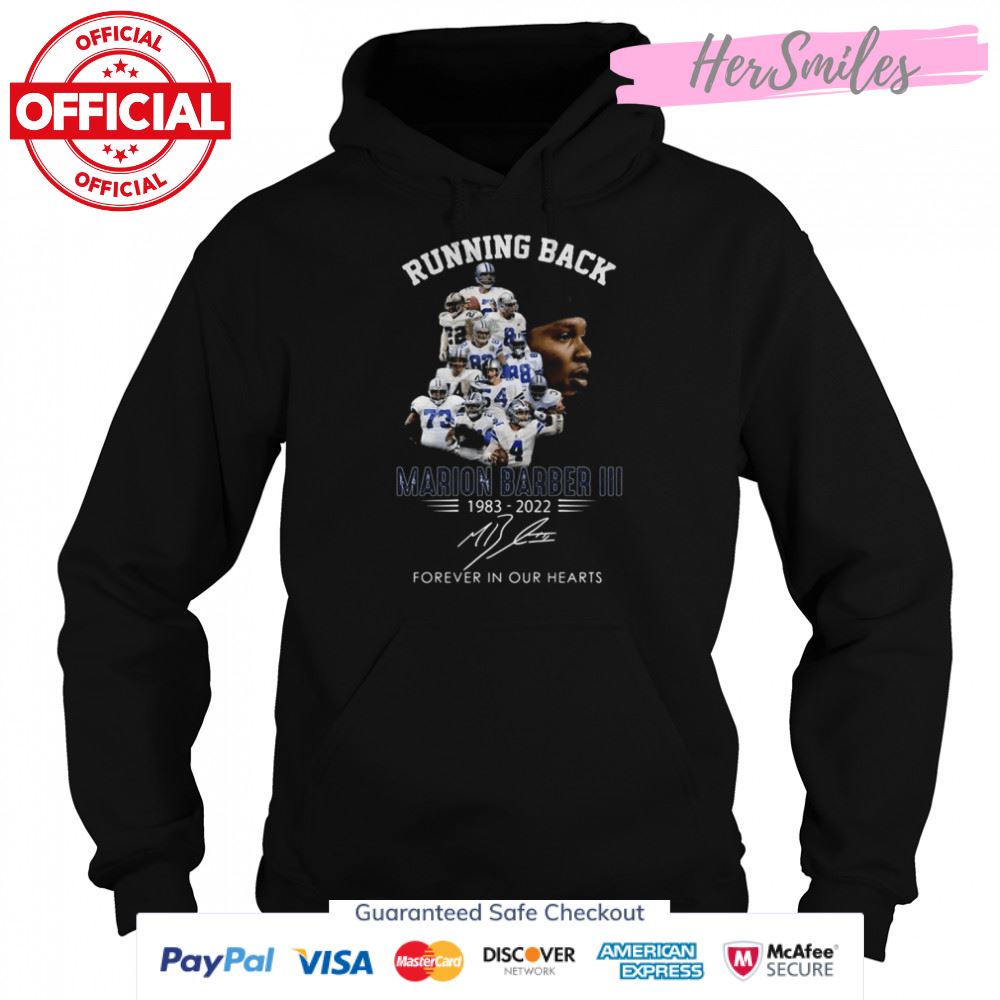 Running back Marion Barber III 1983 2022 signature shirt Running back Marion Barber III 1983 2022 signature shirt
