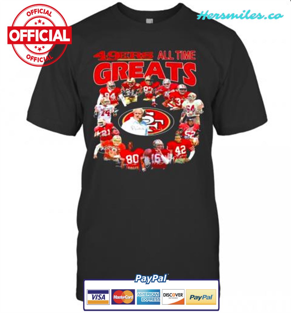 San Francisco 49Ers All Time Greats Signatures T-Shirt