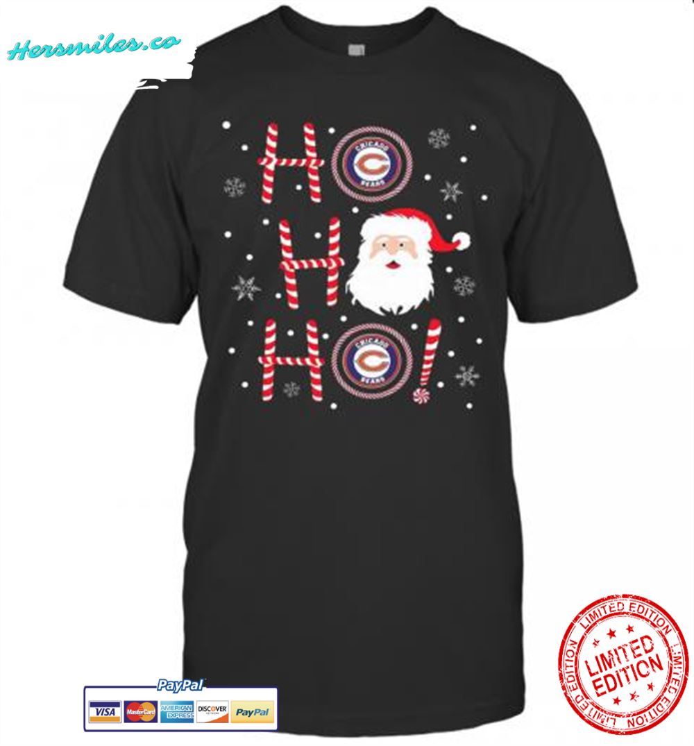 Santa Claus Ho Ho Ho Chicago Bears Christmas Unisex Graphic T-Shirt