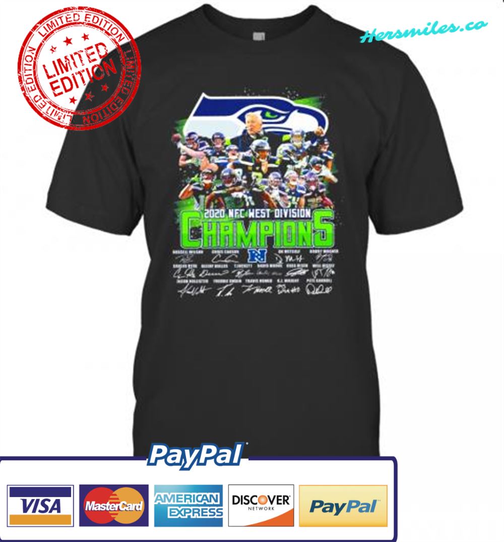 Seattle Seahawks 2020 NFC West Division Champions Signatures T-Shirt