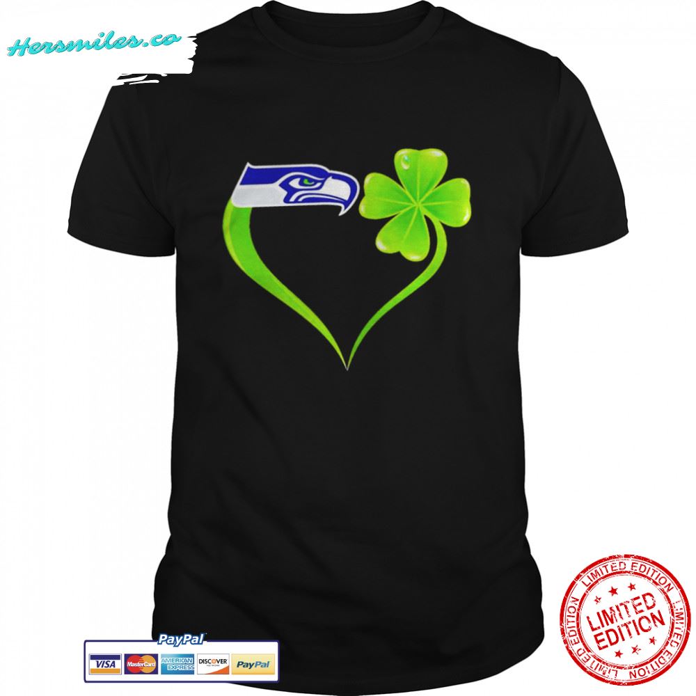 Seattle Seahawks shamrock heart St Patrick’s day shirt