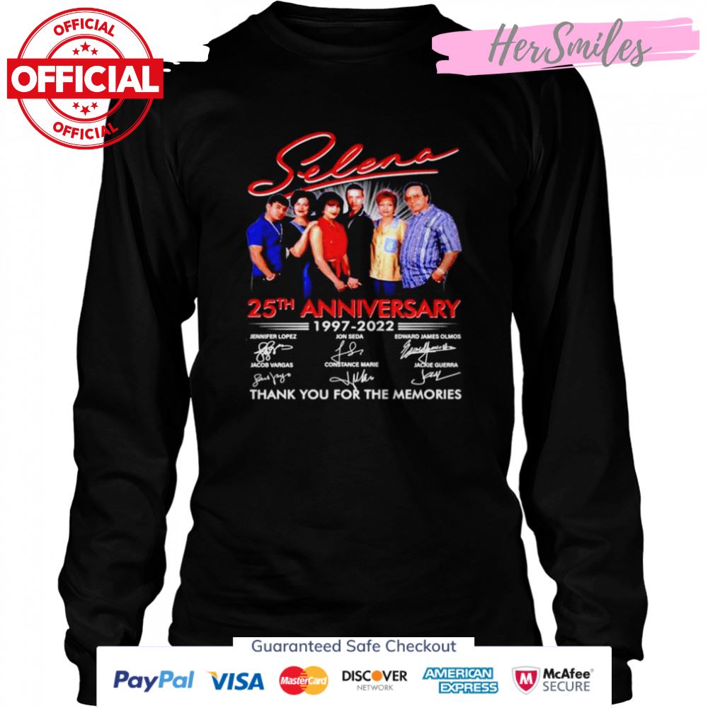 Selena 25th anniversary 1997 2022 thank you for the memories signatures T-shirt