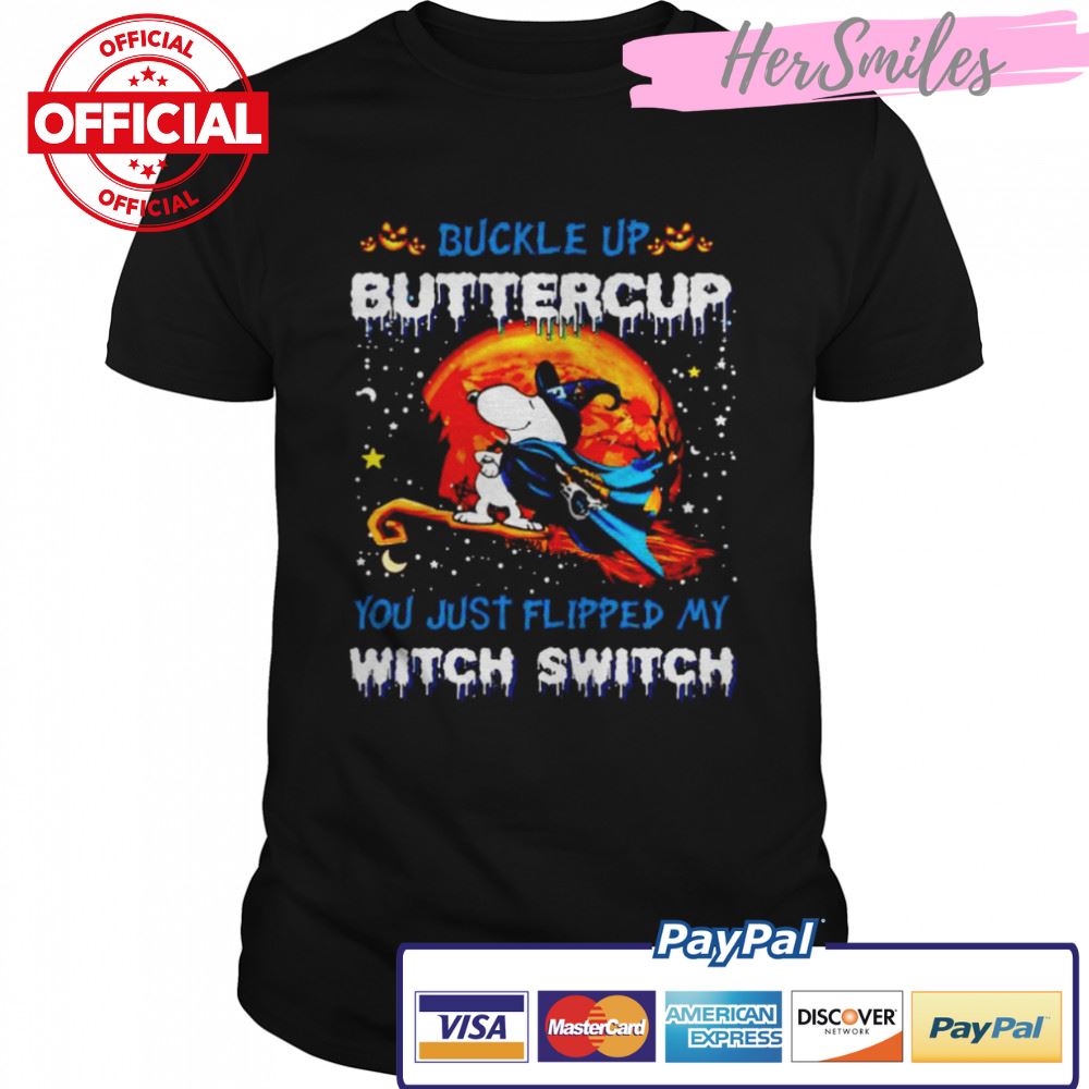 Snoopy Jaguars buckle up buttercup you just flipped Halloween shirt