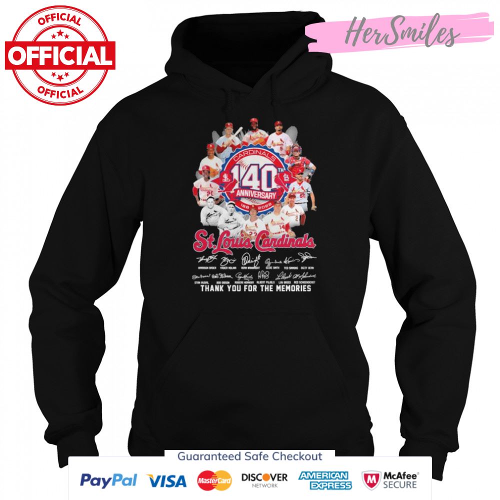 St Louis Cardinals 140th anniversary 1888-2022 signatures thank you for the memories shirt St Louis Cardinals 140th anniversary 1888-2022 signatures thank you for the memories shirt