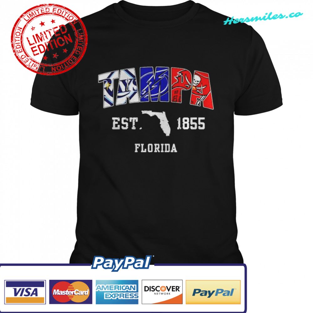 Tampa Bay Rays and Tampa Bay Buccaneers est 1855 Florida shirt